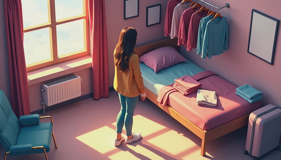 Illustration for how much clothes should i bring to college girl